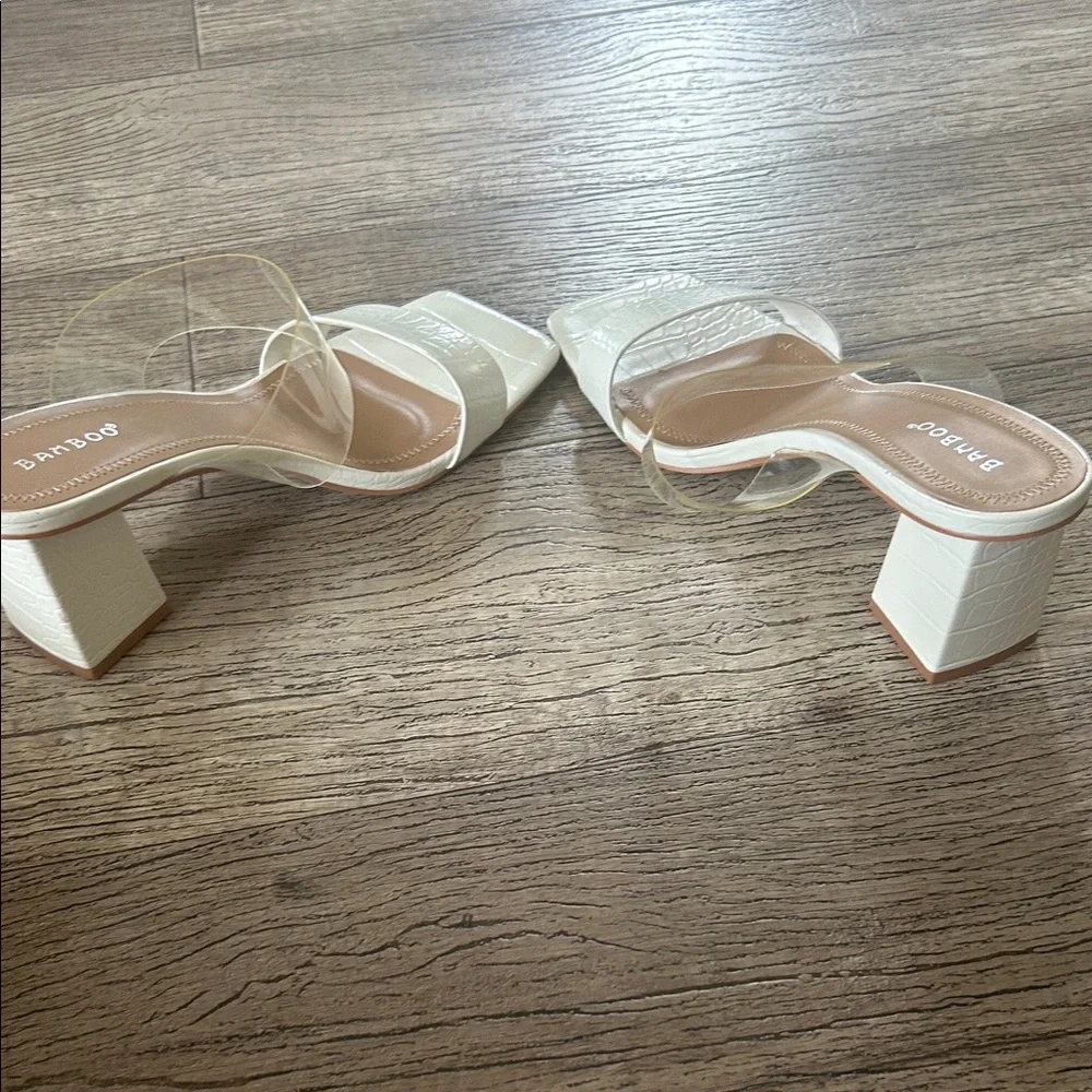BAMBOO White Croc-Embossed Heels - Picture 7 of 12